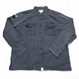Abercrombie & Fitch Men’s Gray Military Utility Long Sleeve Shirt Size Large